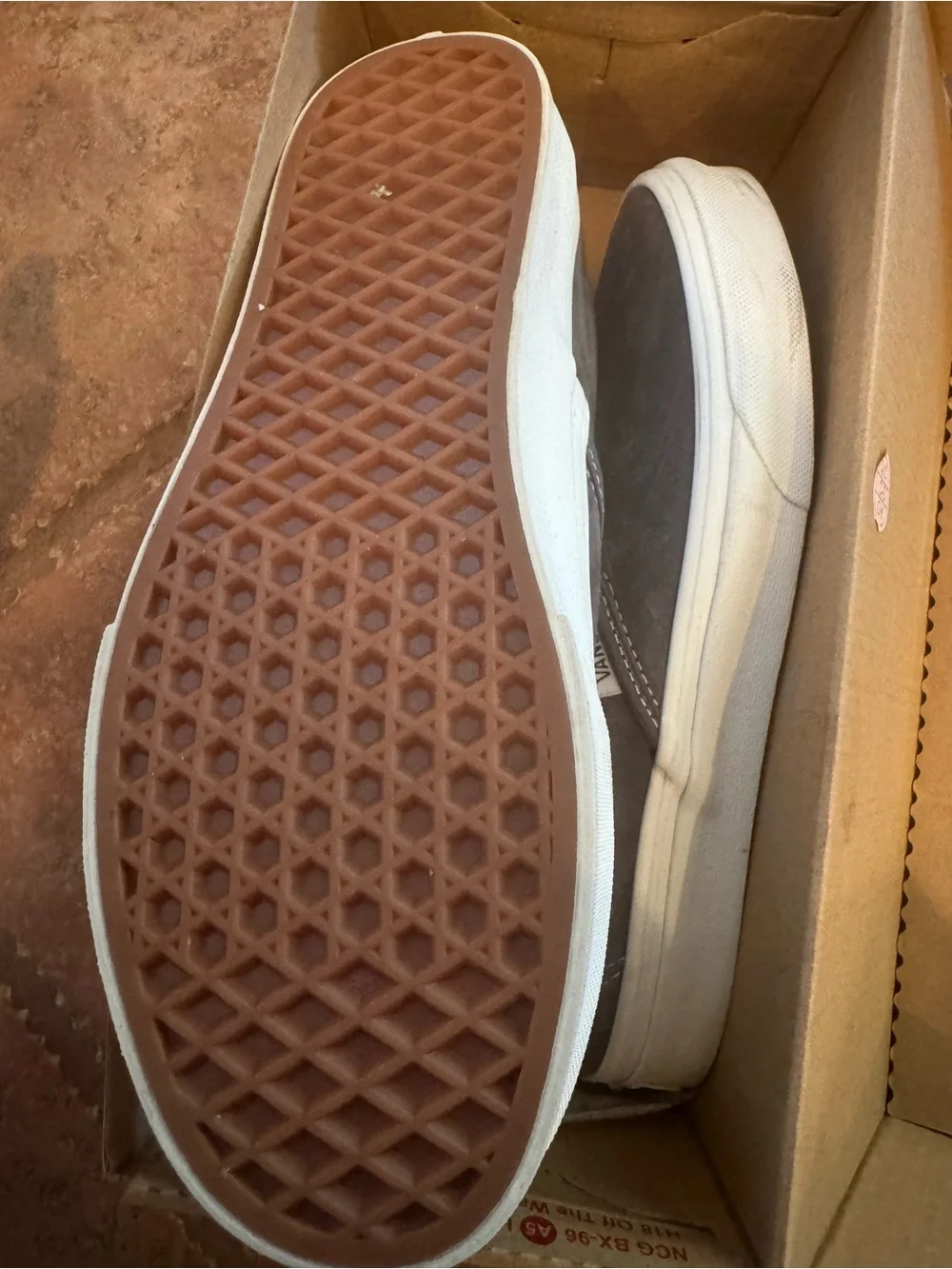 Vans Slip-On Suede Sneakers in Grey Suede NEW